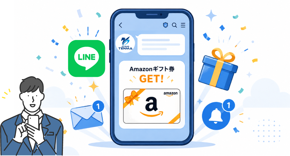 フォーム送信後、amazonギフト券が届くイメージ